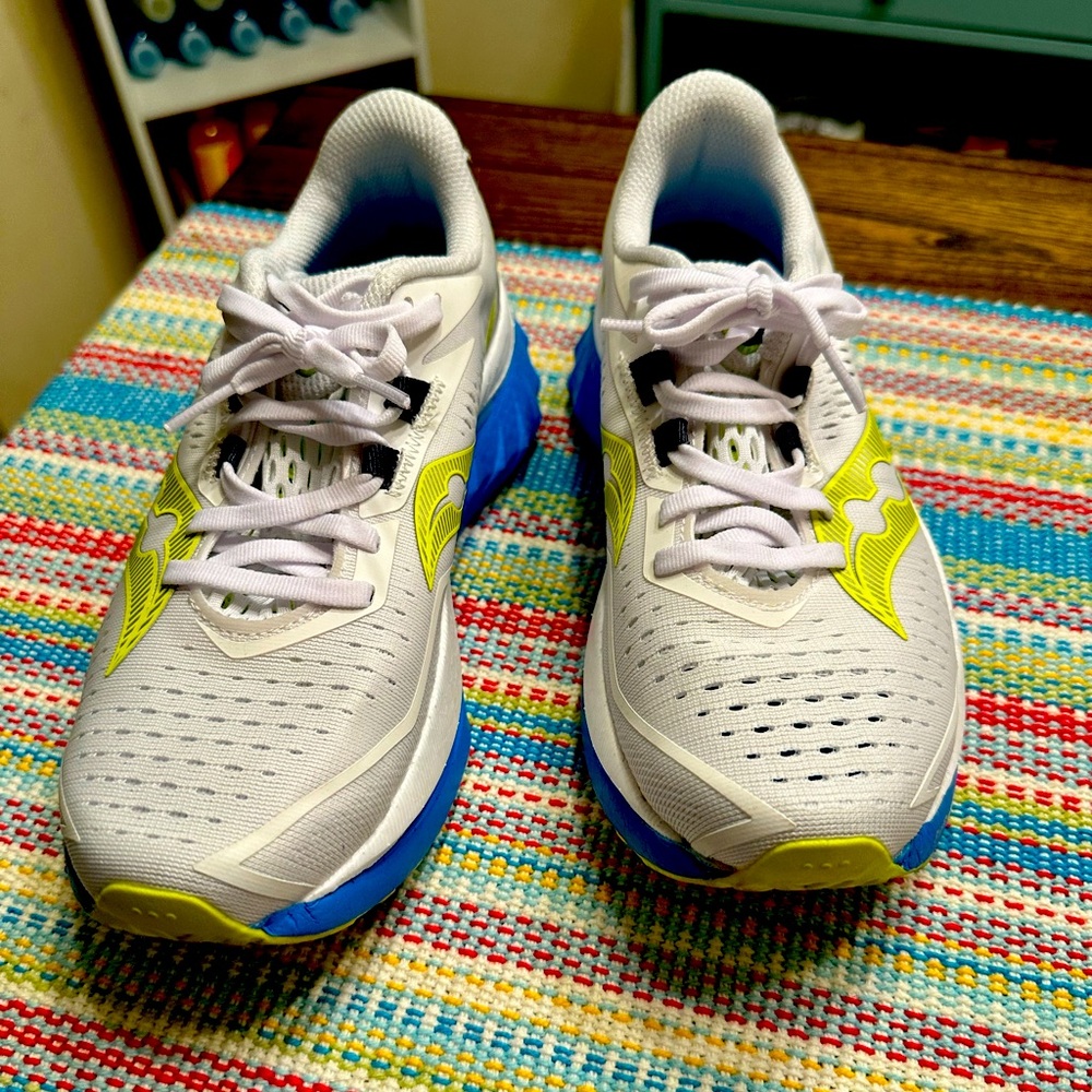 Saucony White and Blue Athletic Shoes